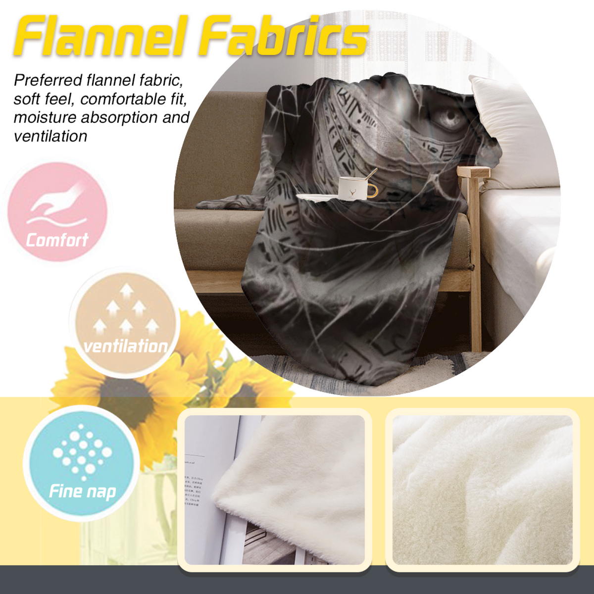 Dewdrop Sanctuary Pastel Multicolor Modern Art Flannel Throw Blanket