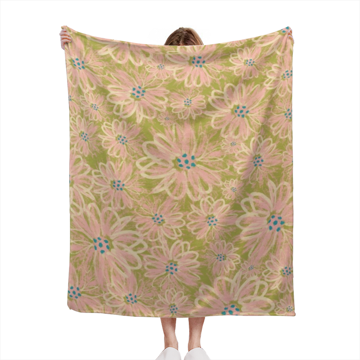 Mossy & Breeze Playful Graphic All-Season Flannel Blanket