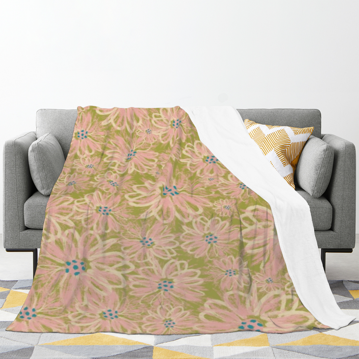 Mossy & Breeze Playful Graphic All-Season Flannel Blanket