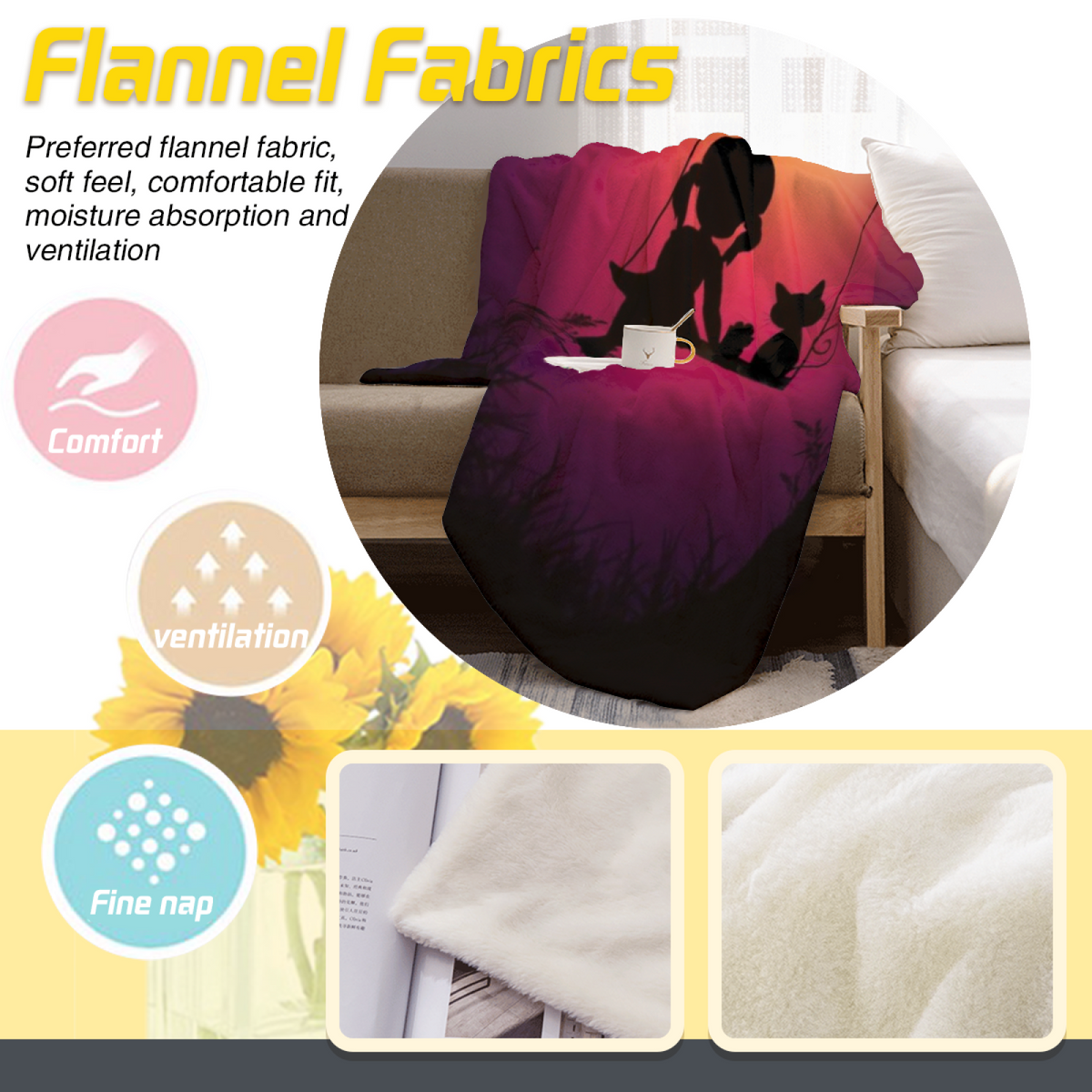 Cinnamon Rhapsody Pastel Multicolor Modern Art Decorative Flannel Blanket