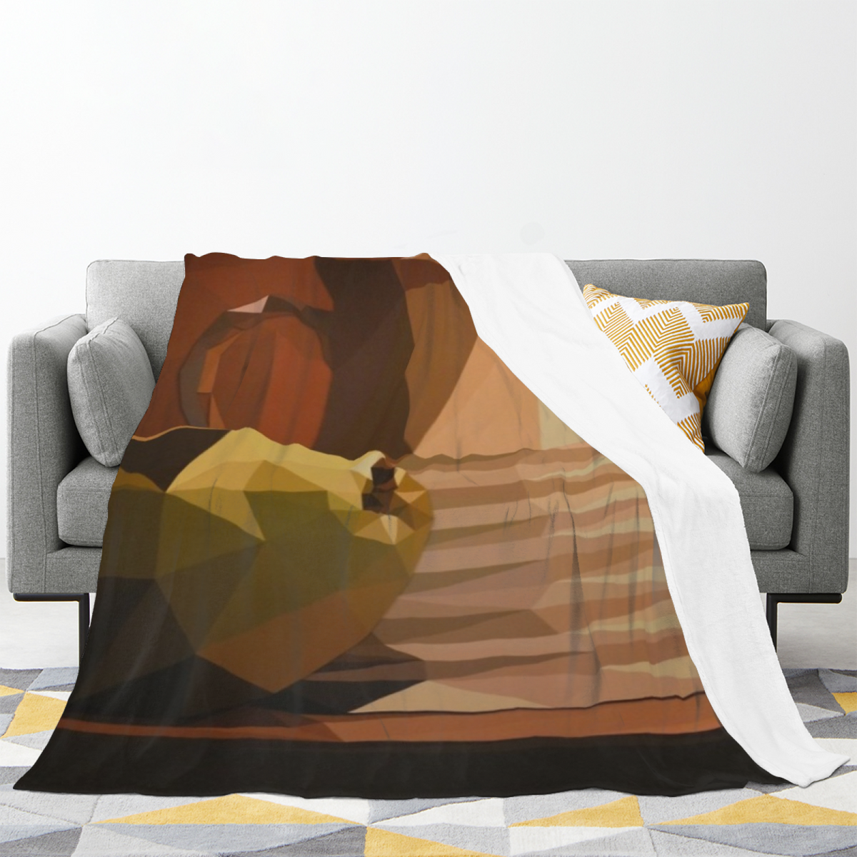 Desert Tapestry Rich Multicolor Modern Art Decorative Flannel Blanket