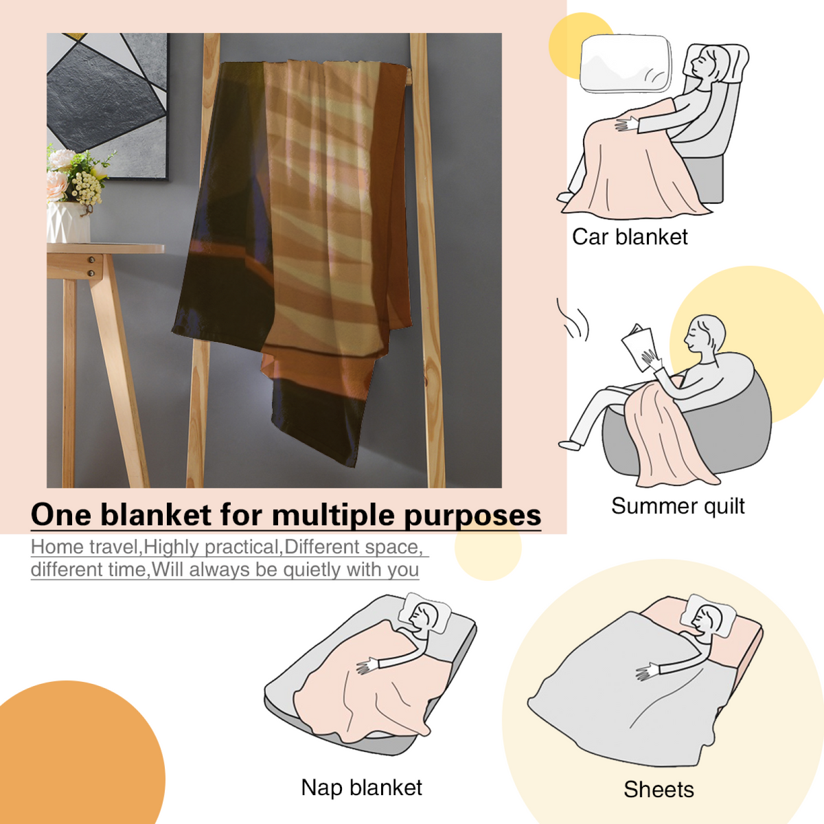 Desert Tapestry Rich Multicolor Modern Art Decorative Flannel Blanket