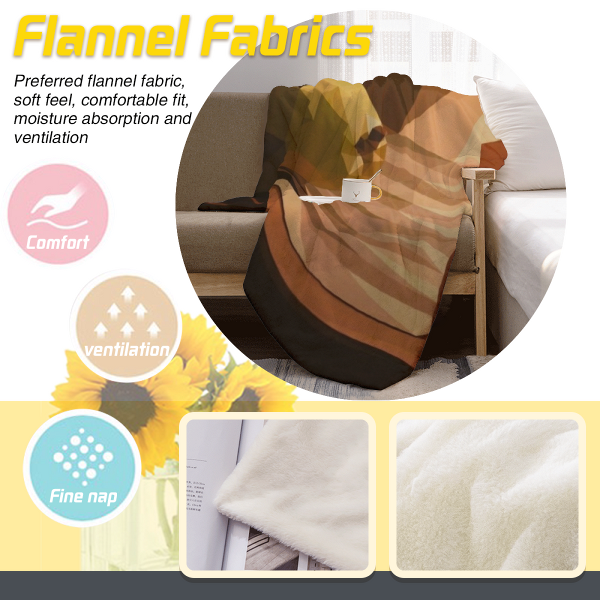 Desert Tapestry Rich Multicolor Modern Art Decorative Flannel Blanket