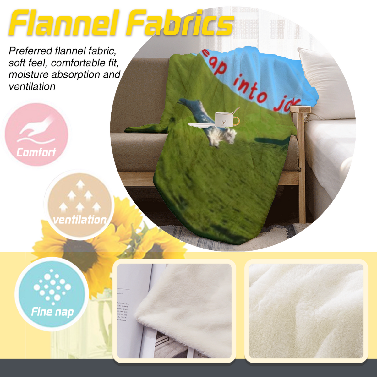 Flannel Throw Blanket with Cinnamon Sonnet Cozy Cottage Artwork