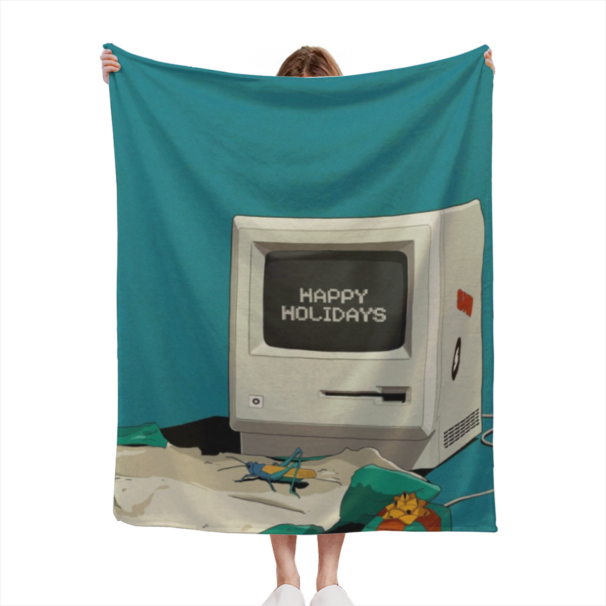 Earthy Neutral Luminous Vista Lightweight Flannel Throw ¨C Contemporary Pattern