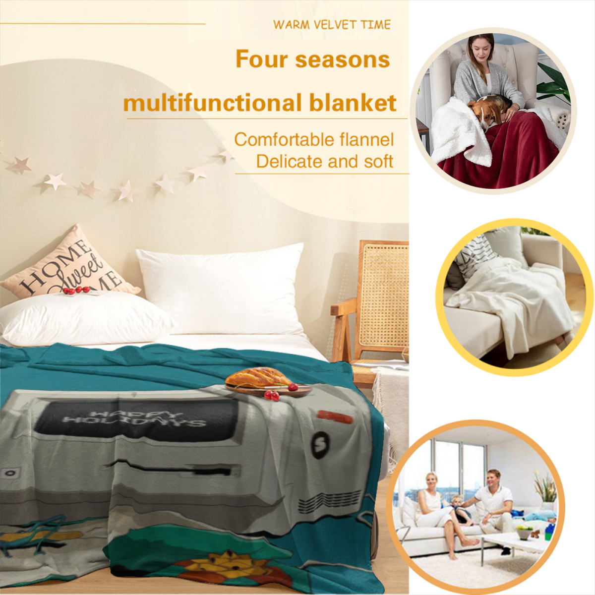 Earthy Neutral Luminous Vista Lightweight Flannel Throw ¨C Contemporary Pattern