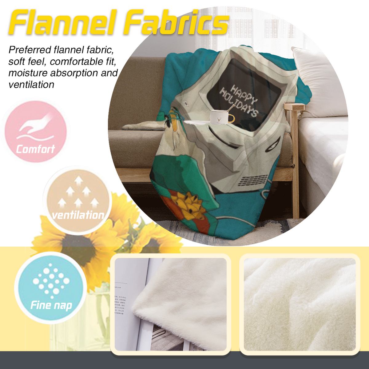 Earthy Neutral Luminous Vista Lightweight Flannel Throw ¨C Contemporary Pattern
