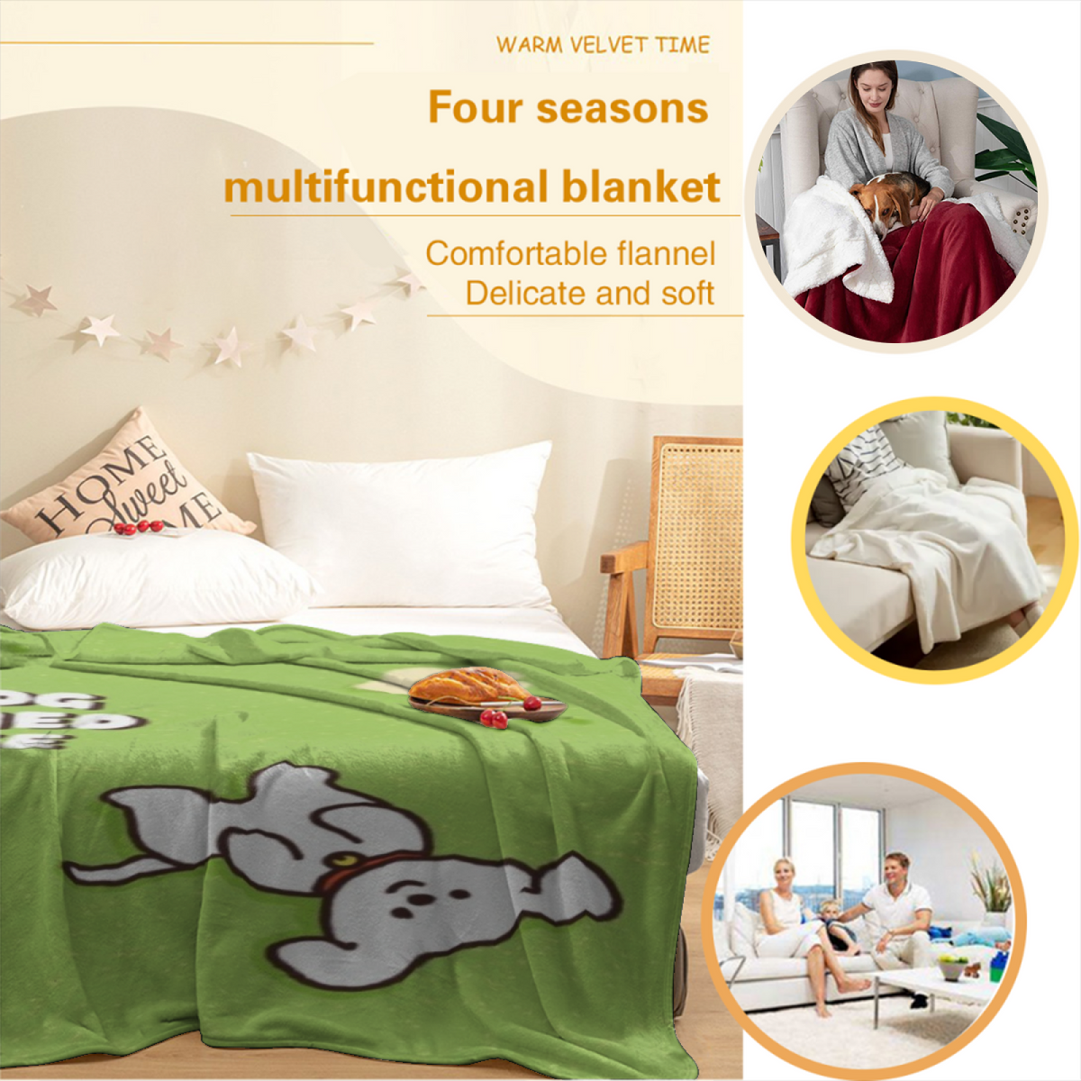 Flannel Throw Blanket with Radiant Sanctuary Cozy Cottage Artwork