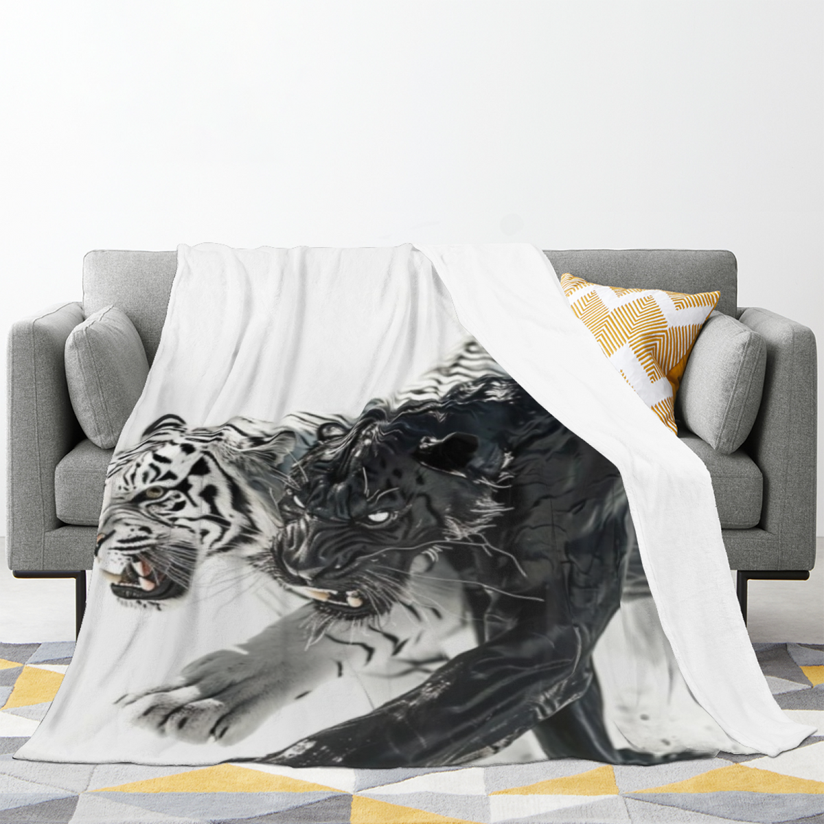 Earthy Neutral Serene Blossom Soft Flannel Blanket ¨C Contemporary Pattern