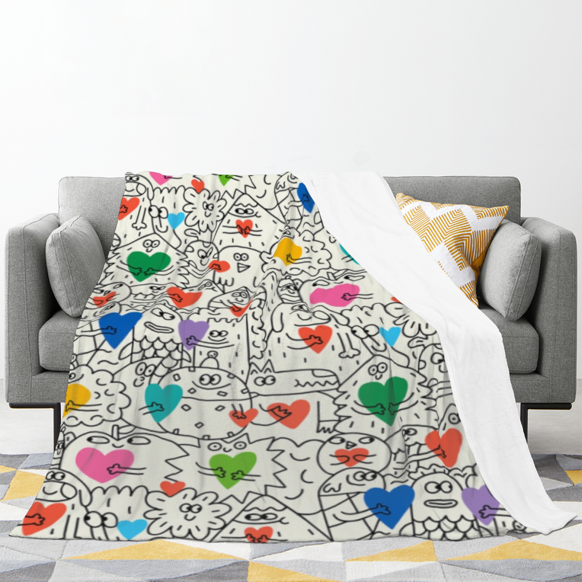 Rustic Meadow Inspired Flannel Sofa Throw ¨C Soft Neutral Palette