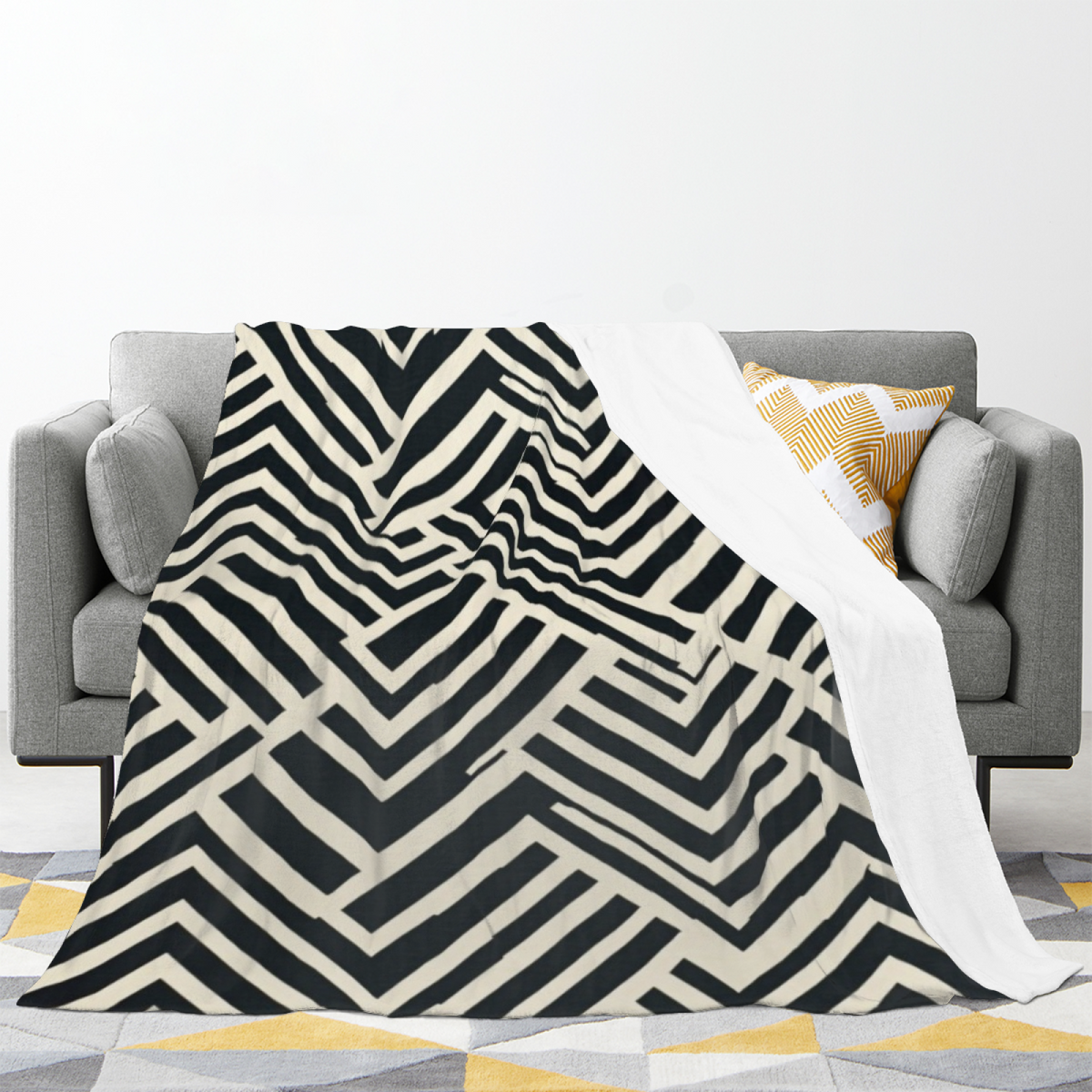 Tangerine Breeze Inspired Cozy Flannel Bed Blanket ¨C Soft Neutral Palette