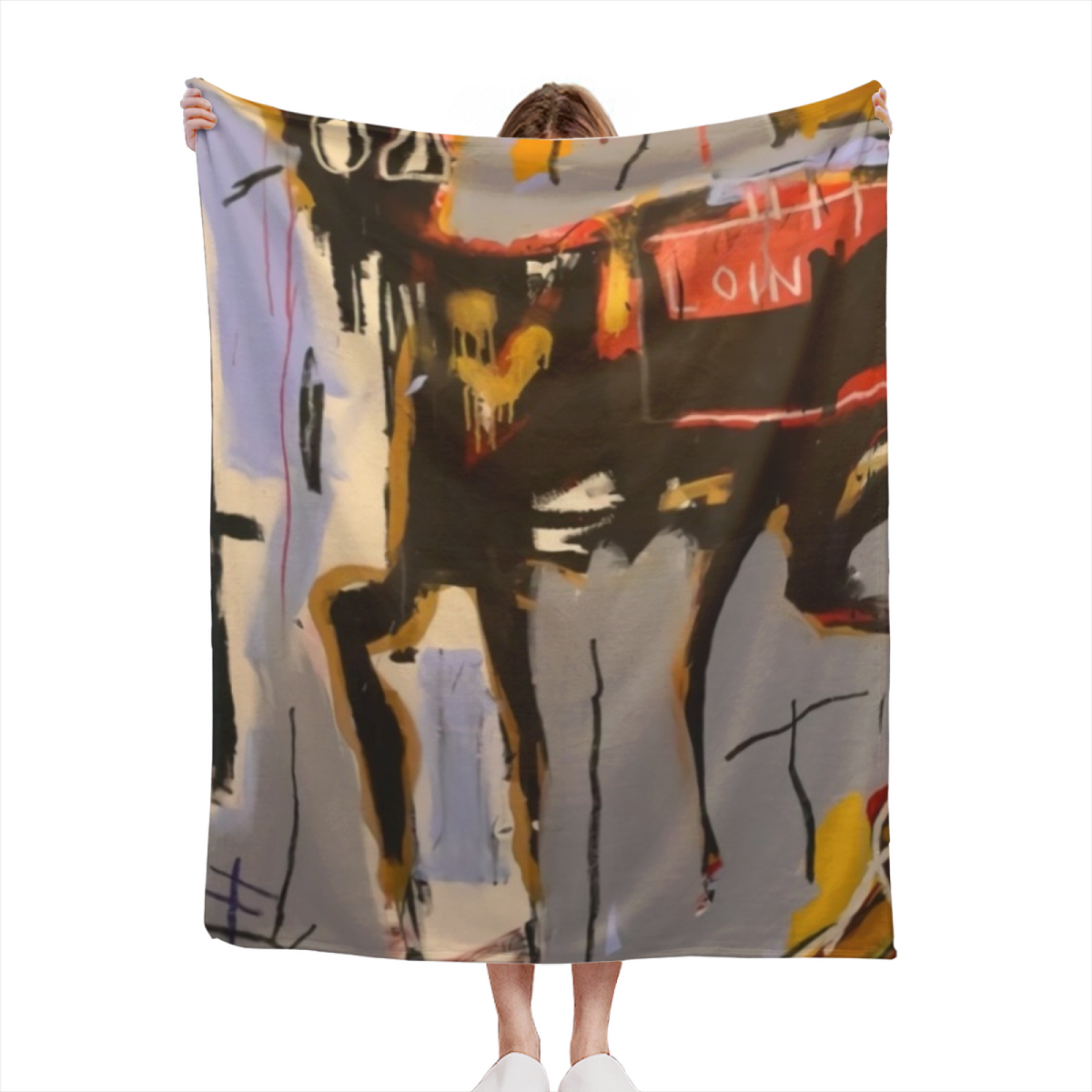 Luminous Sprout Rich Multicolor Modern Art Flannel Throw Blanket