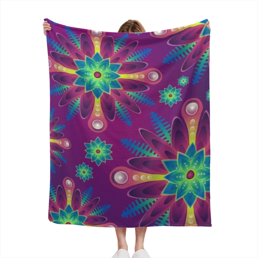 Electric Ripple Inspired Flannel Sofa Throw ¨C Dusty Lavender Palette