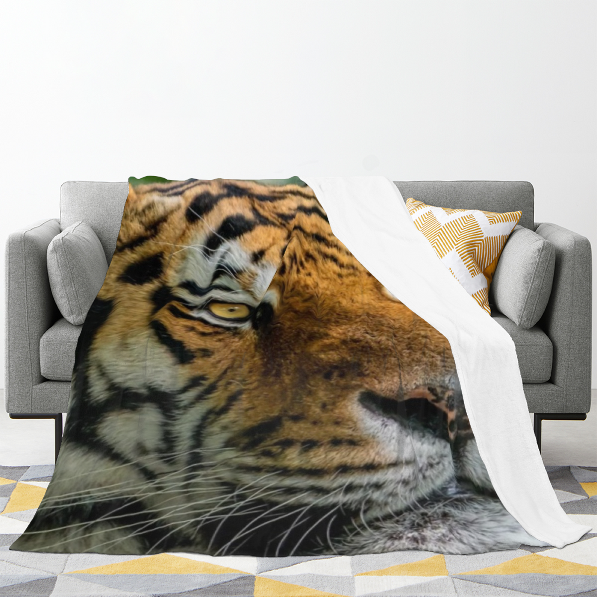 Modern Earthy Multicolor Orchid Glow Plush Flannel Throw