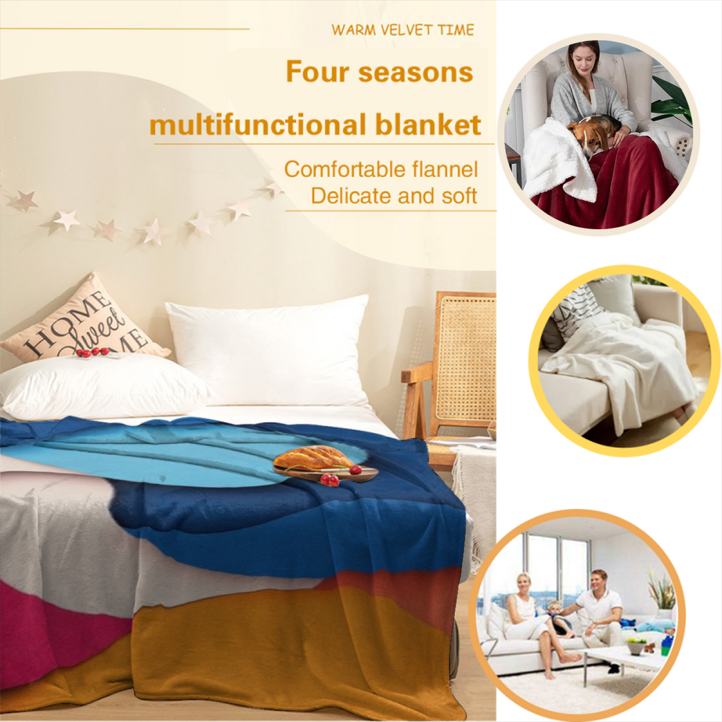 Colorful Modern Art Throw Blanket ¨C Contemporary Decorative Graphic Blanket