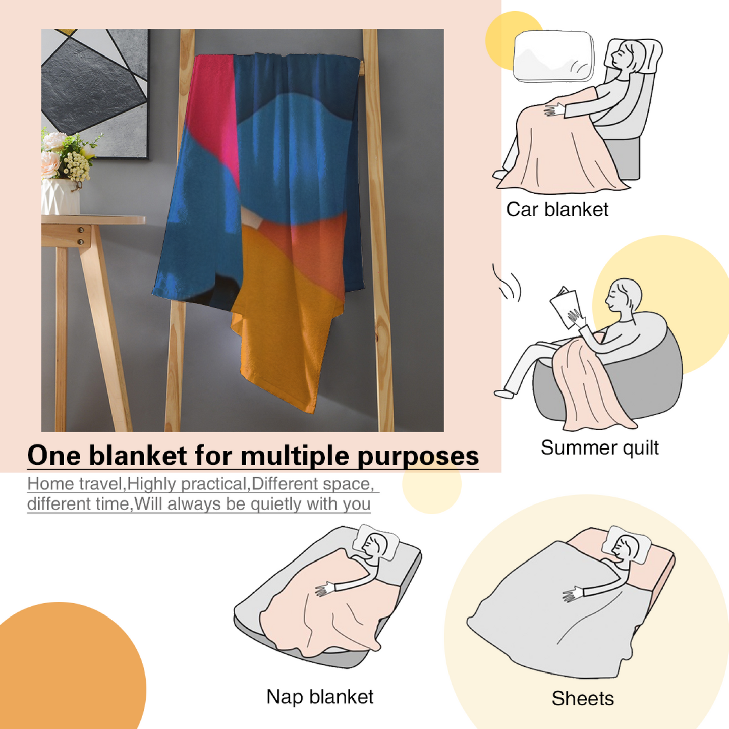Colorful Modern Art Throw Blanket ¨C Contemporary Decorative Graphic Blanket