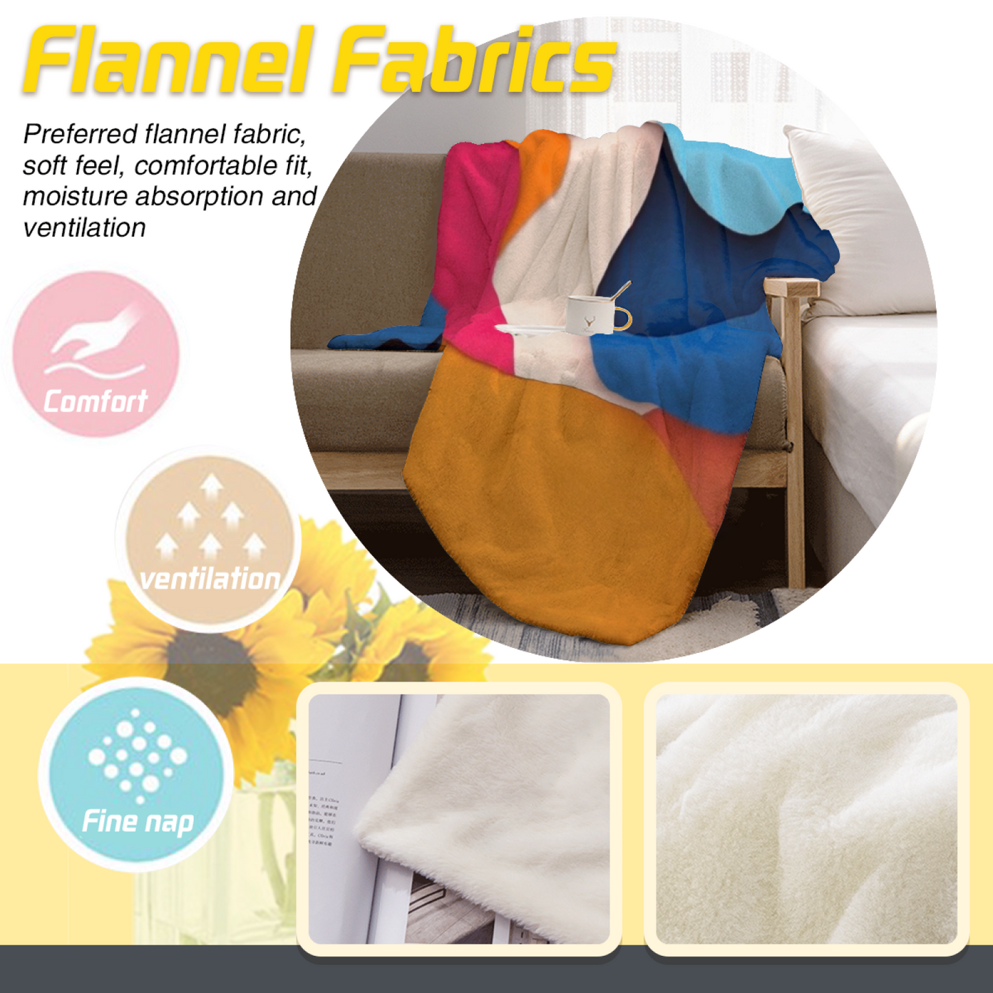 Colorful Modern Art Throw Blanket ¨C Contemporary Decorative Graphic Blanket