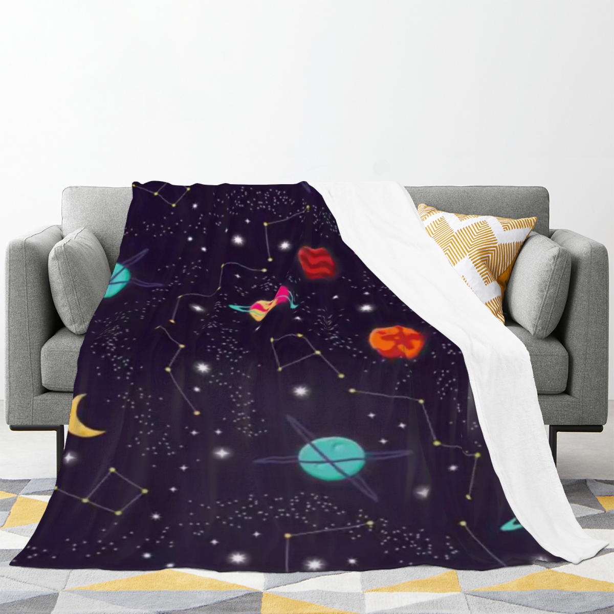 Decorative Flannel Blanket with Prairie Lagoon Cozy Cottage Artwork