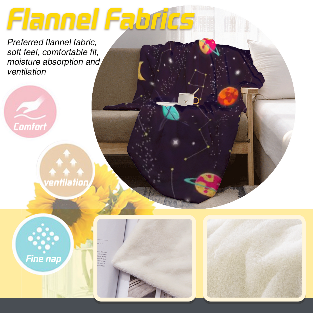 Decorative Flannel Blanket with Prairie Lagoon Cozy Cottage Artwork