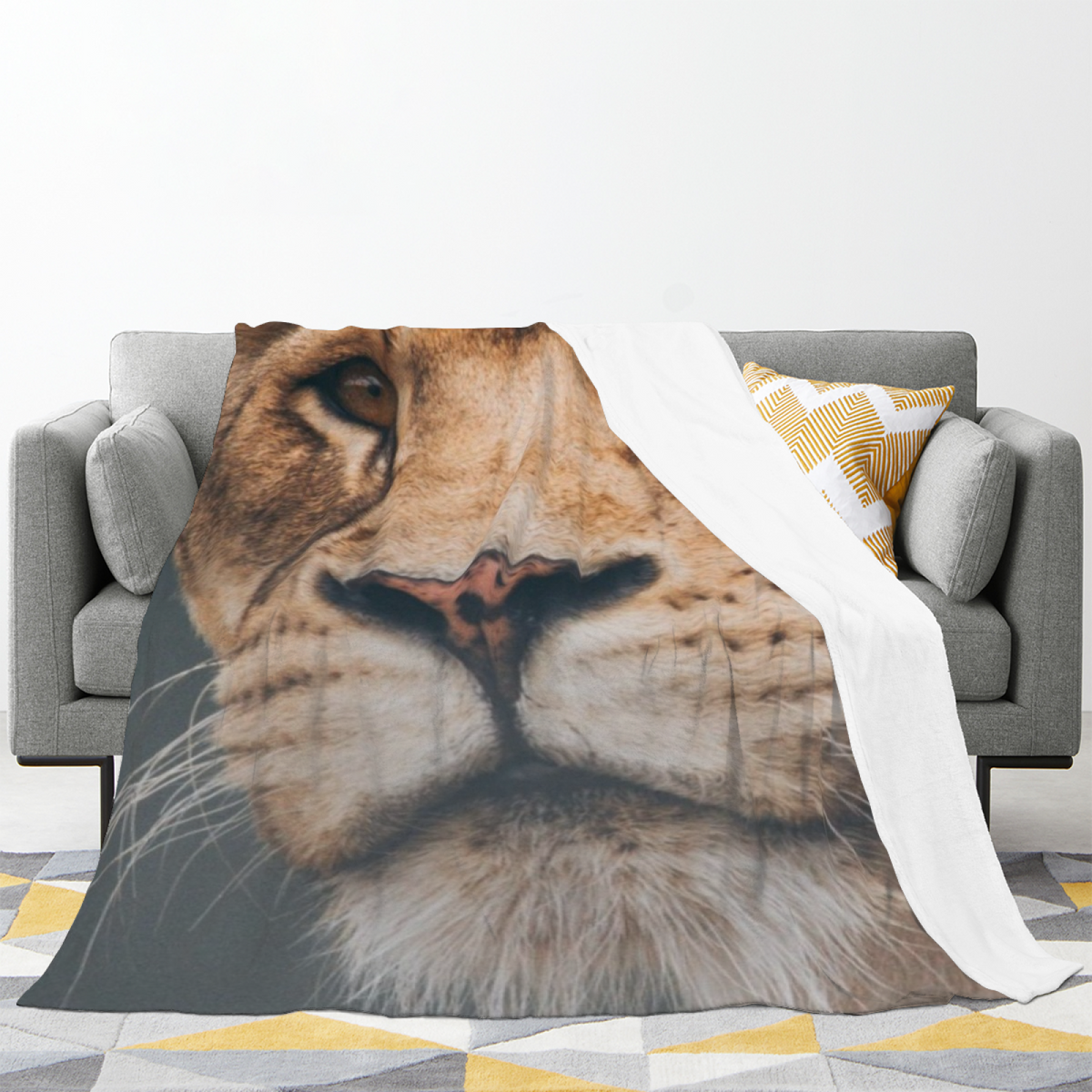 Soft Neutral Amber Garden Plush Flannel Throw