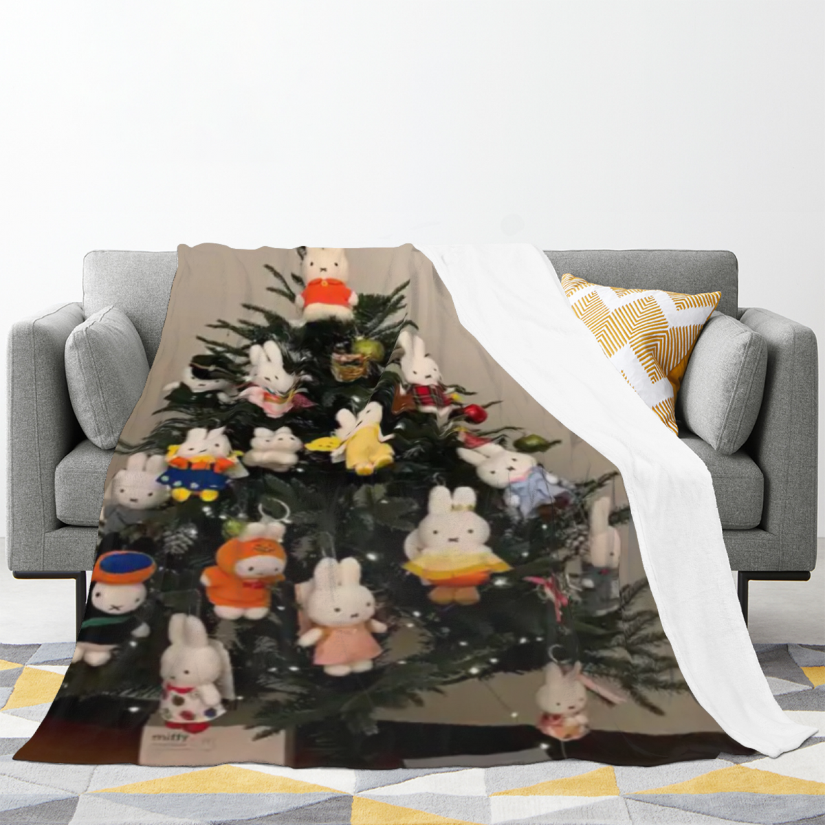 Flannel Throw Blanket with Festival Galaxy Cozy Cottage Artwork