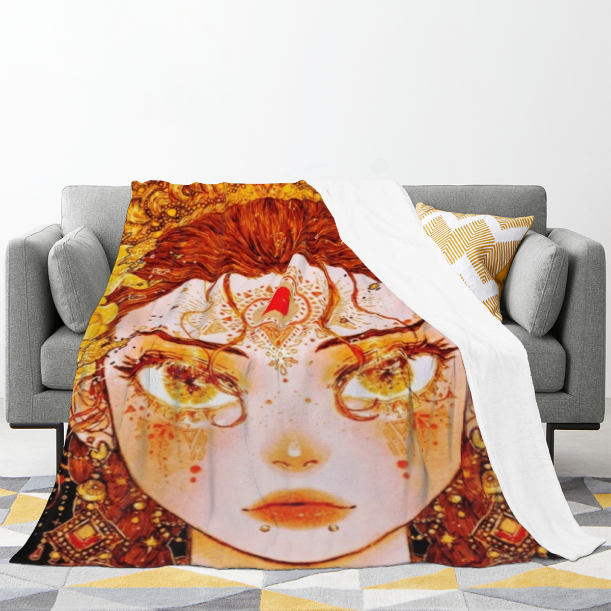 Blush Pink Serene Fable Lightweight Flannel Throw ¨C Contemporary Pattern