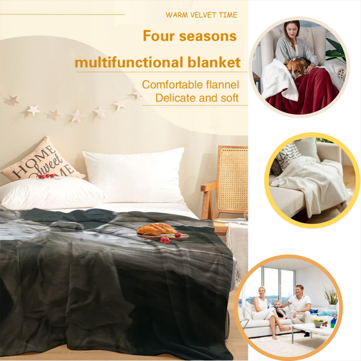 Soft Minimalist All-Season Flannel Blanket ¨C Prairie Rhapsody Collection