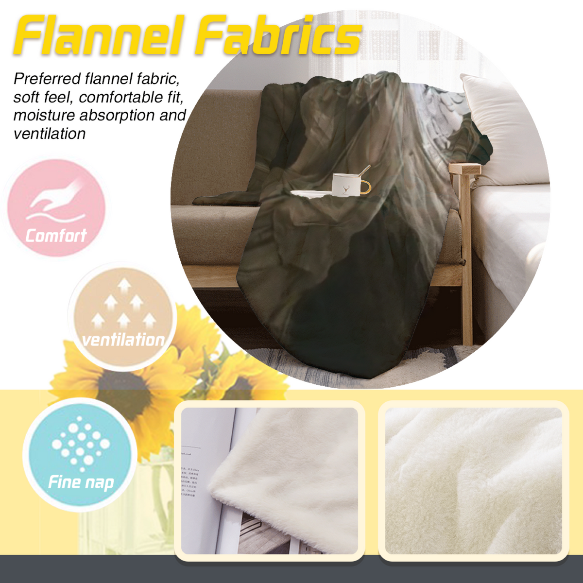 Soft Minimalist All-Season Flannel Blanket ¨C Prairie Rhapsody Collection