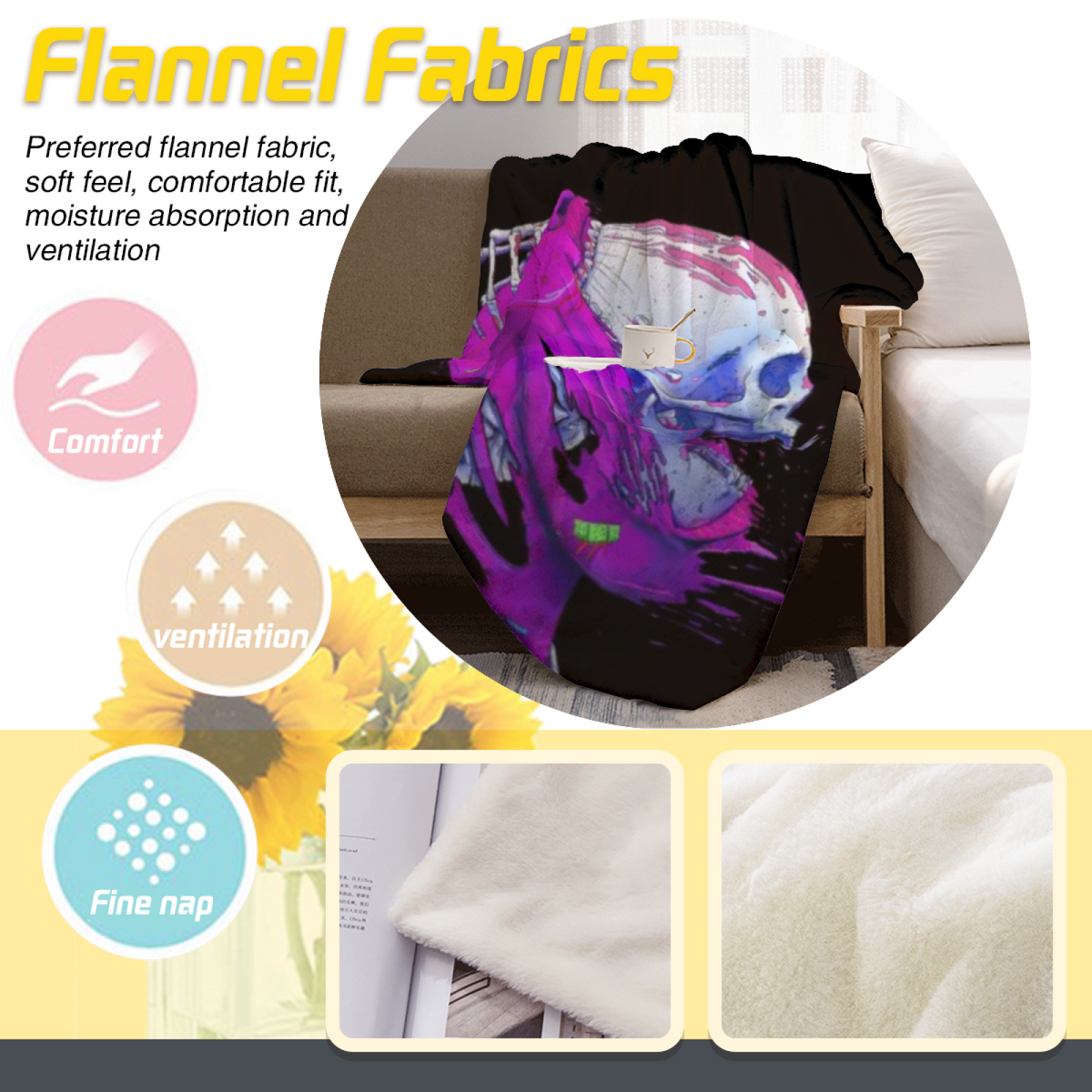 Twilight Cove Lightweight Flannel Throw in Dusty Lilac