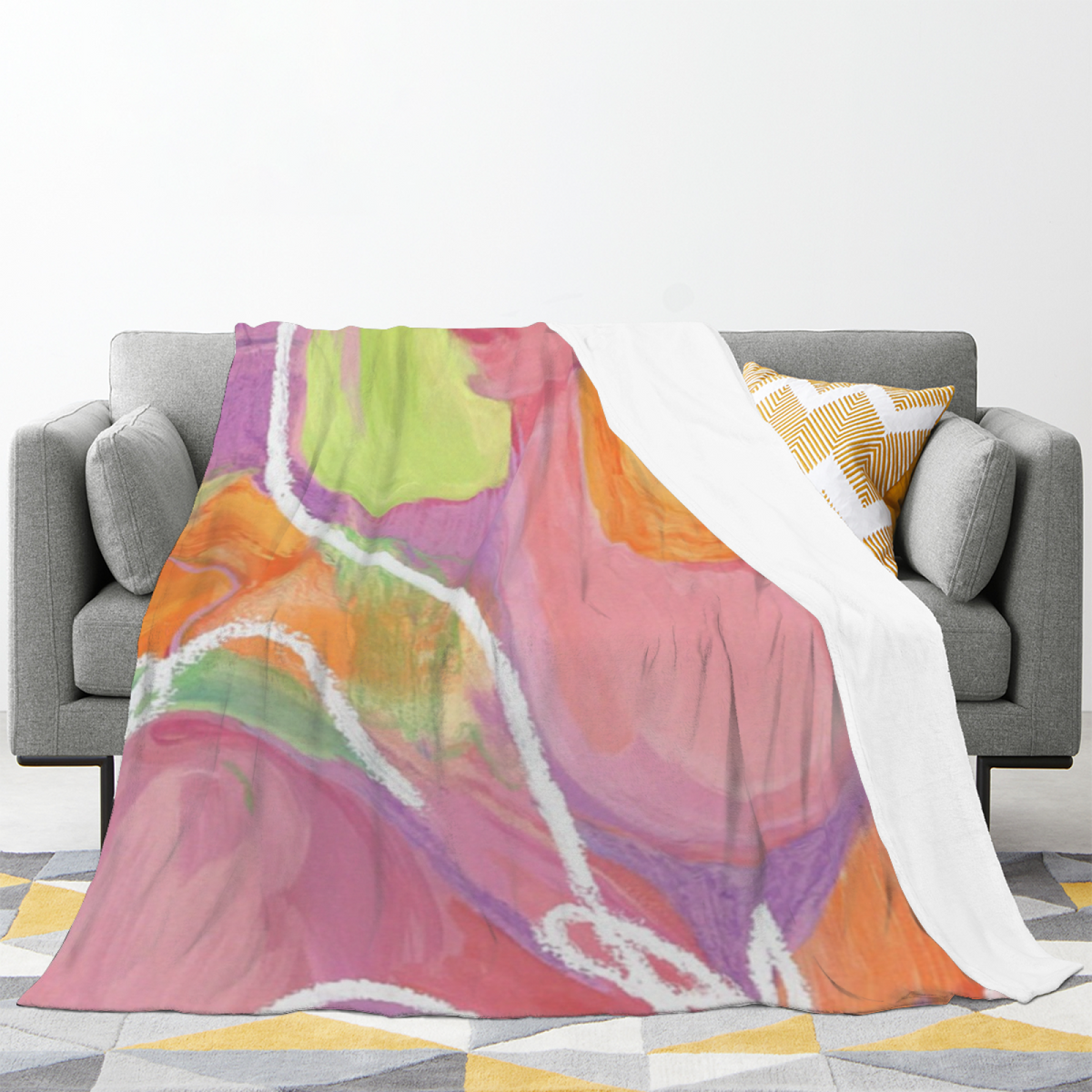 Lagoon Lagoon Pastel Multicolor Art Flannel Throw Blanket