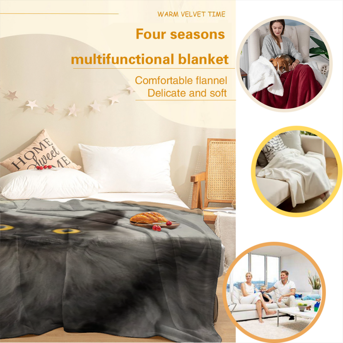 Soft Minimalist Plush Flannel Throw ¨C Riverstone Nectar Collection