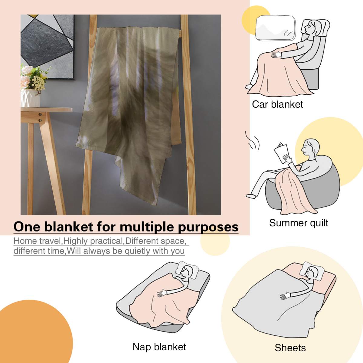 Soft Minimalist Plush Flannel Throw ¨C Riverstone Nectar Collection