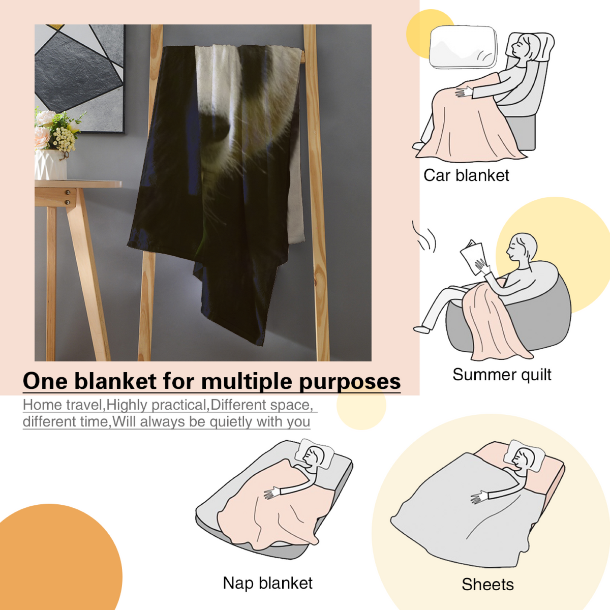 Decorative Flannel Blanket with Rustic Daydream Cozy Cottage Artwork
