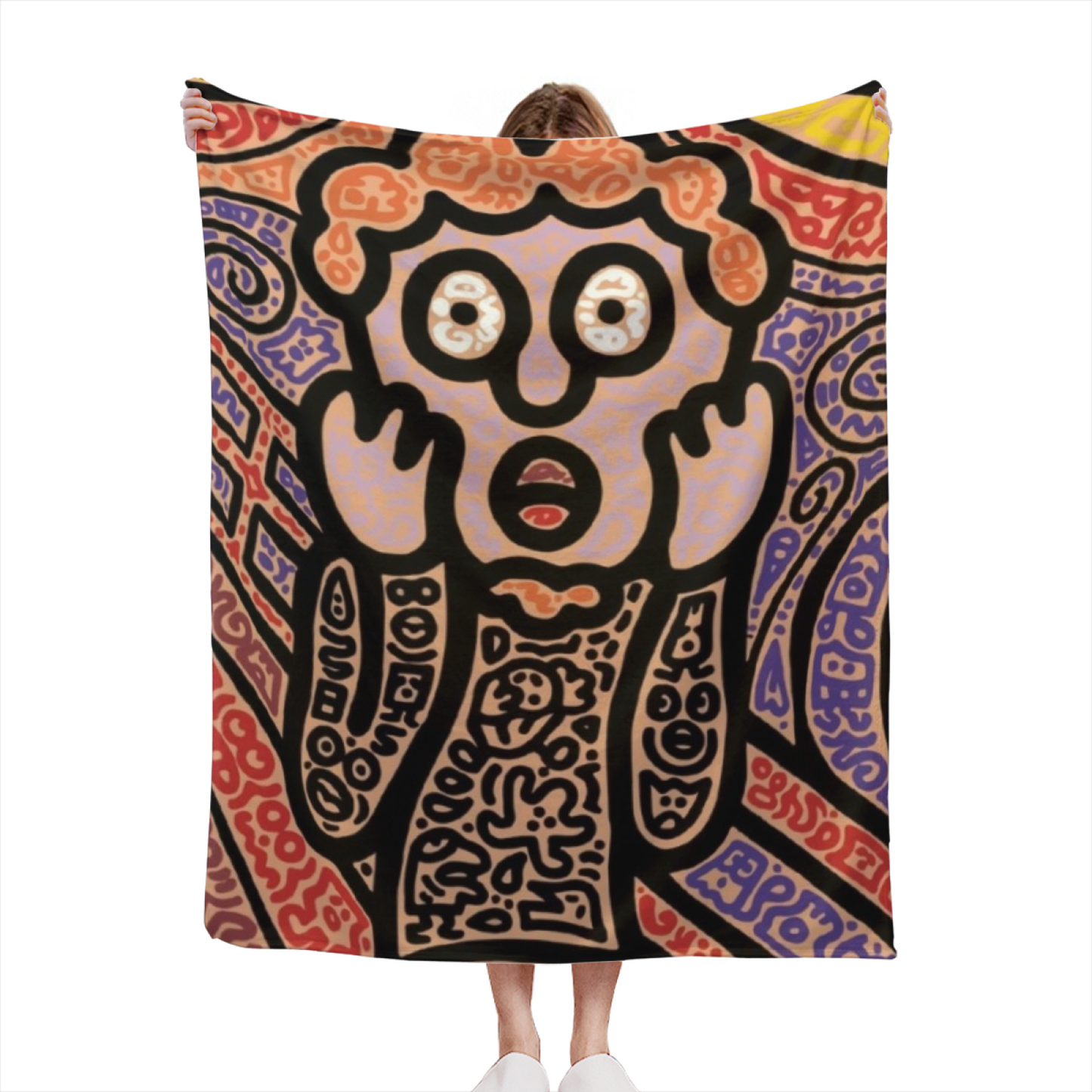 Artistic Pattern Throw Blanket ¨C Contemporary Printed Cozy Home Blanket