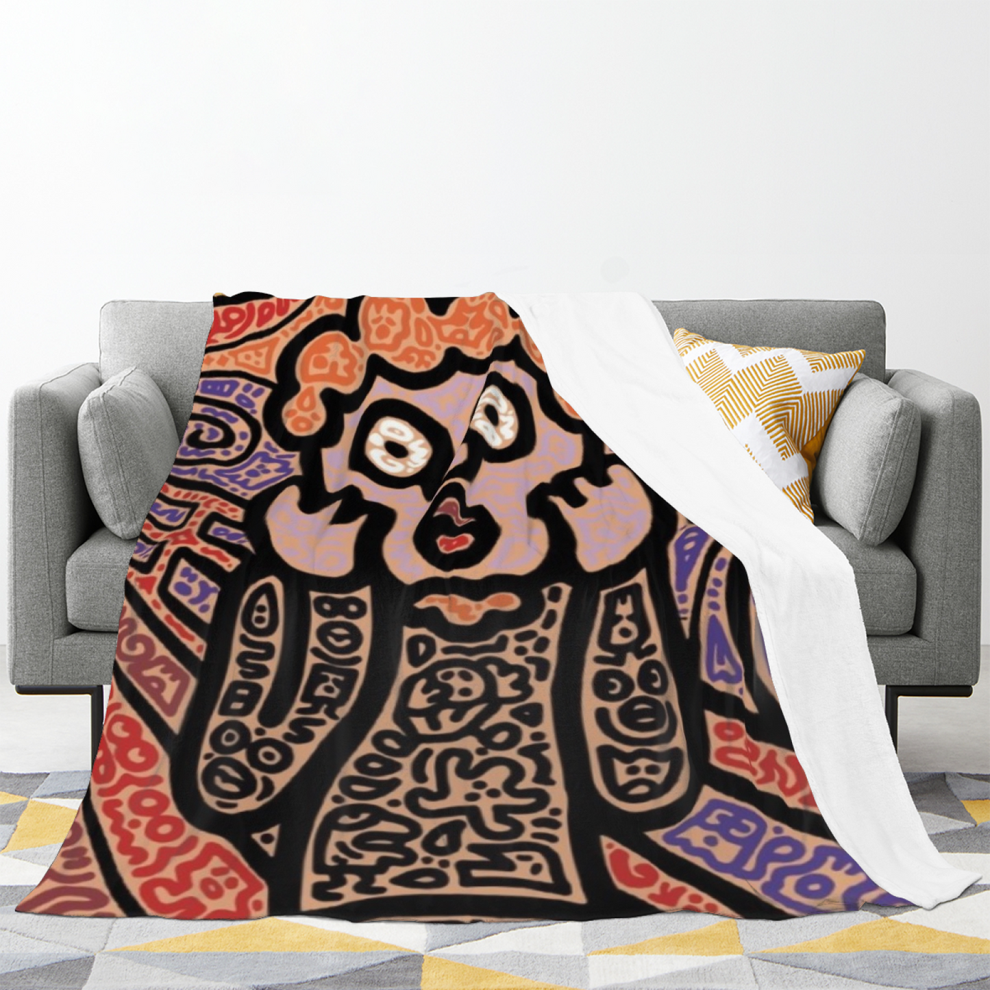 Artistic Pattern Throw Blanket ¨C Contemporary Printed Cozy Home Blanket