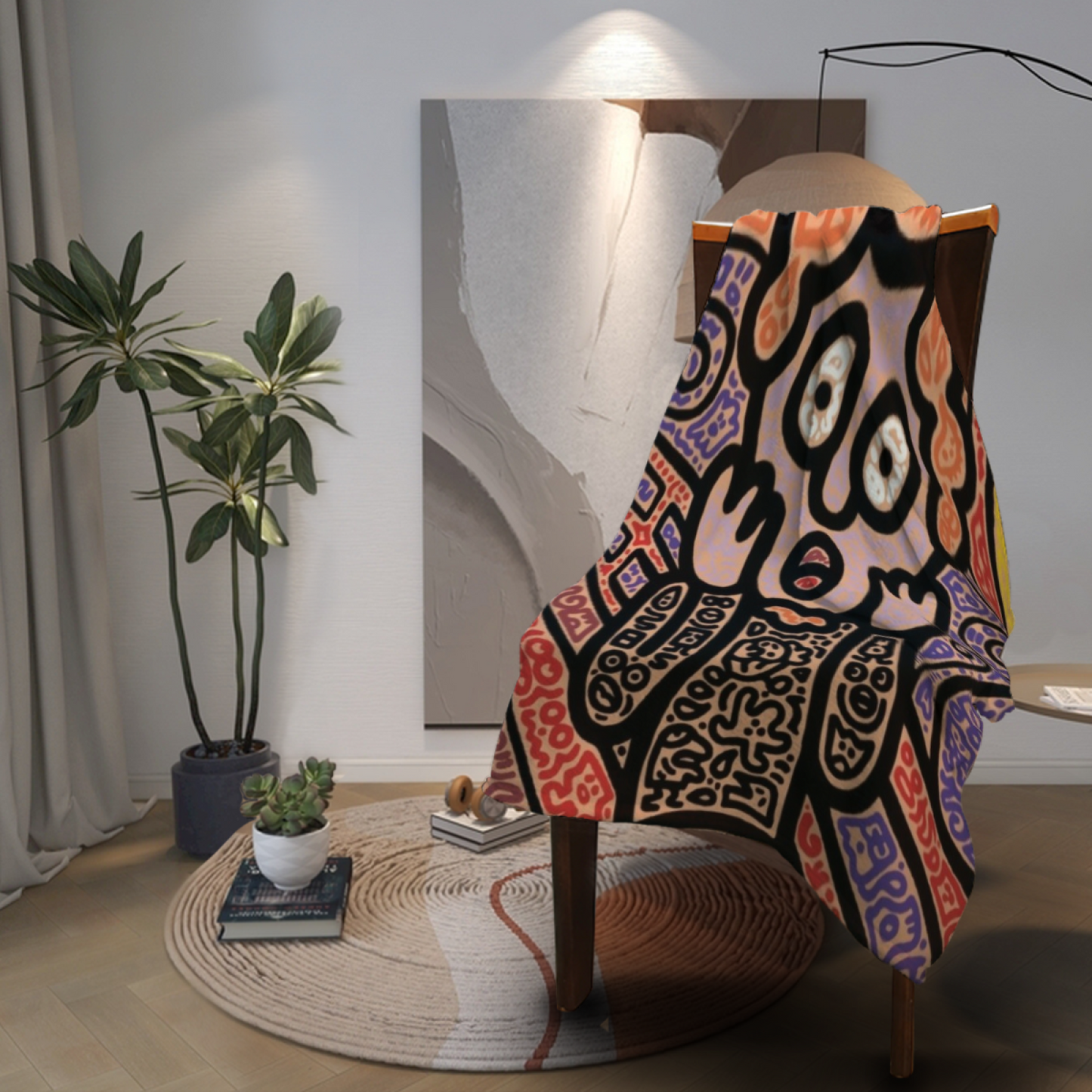 Artistic Pattern Throw Blanket ¨C Contemporary Printed Cozy Home Blanket