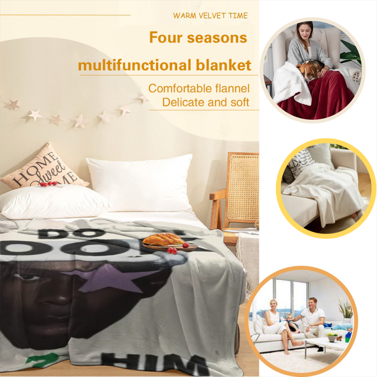Earthy Neutral Moonbeam Jubilee Soft Flannel Blanket ¨C Contemporary Pattern