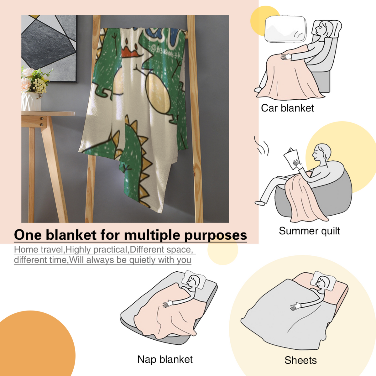 Meadow Charm Expressive Pattern Soft Flannel Blanket