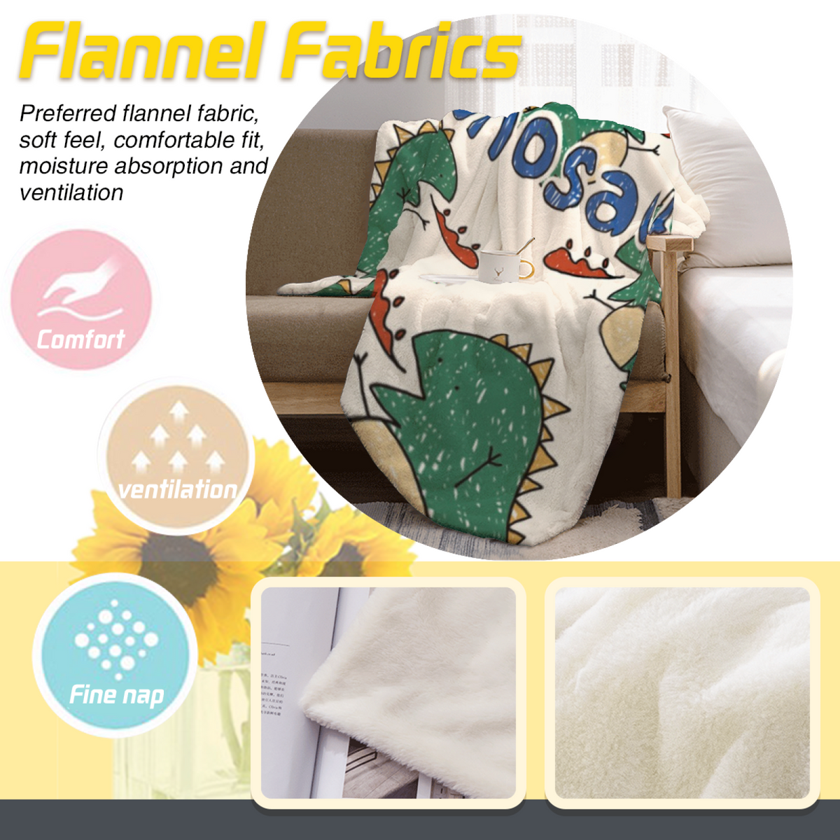 Meadow Charm Expressive Pattern Soft Flannel Blanket