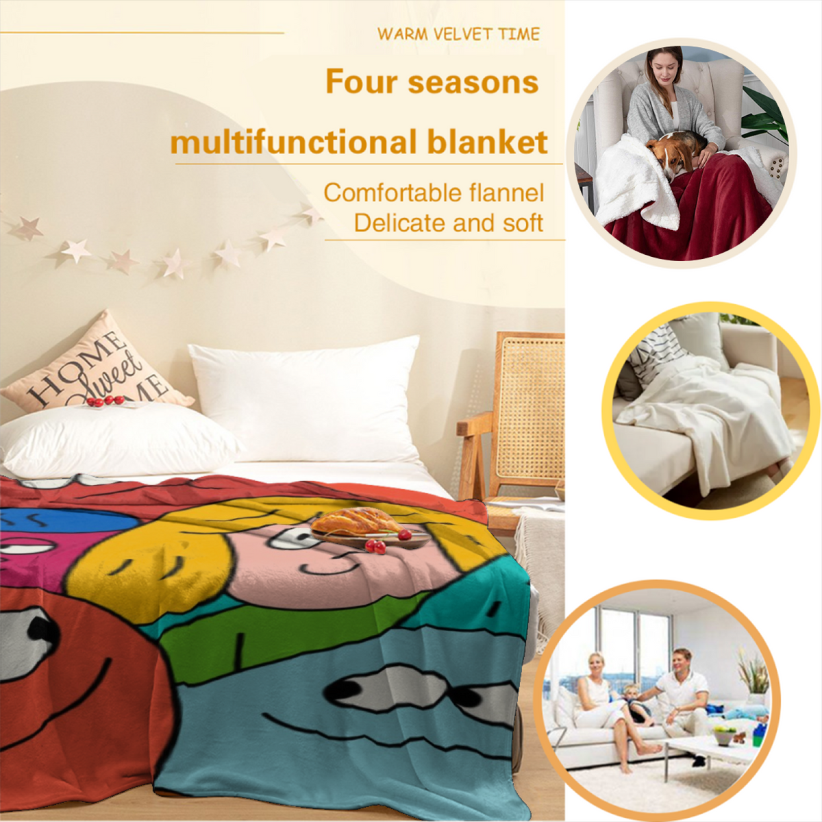 Tangerine Nectar Warm Terracotta Modern Art Decorative Flannel Blanket