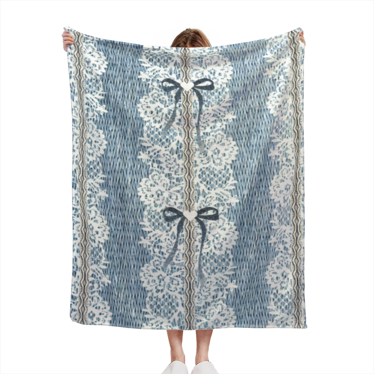 Indigo Odyssey Soft Neutral Whimsical Decorative Flannel Blanket