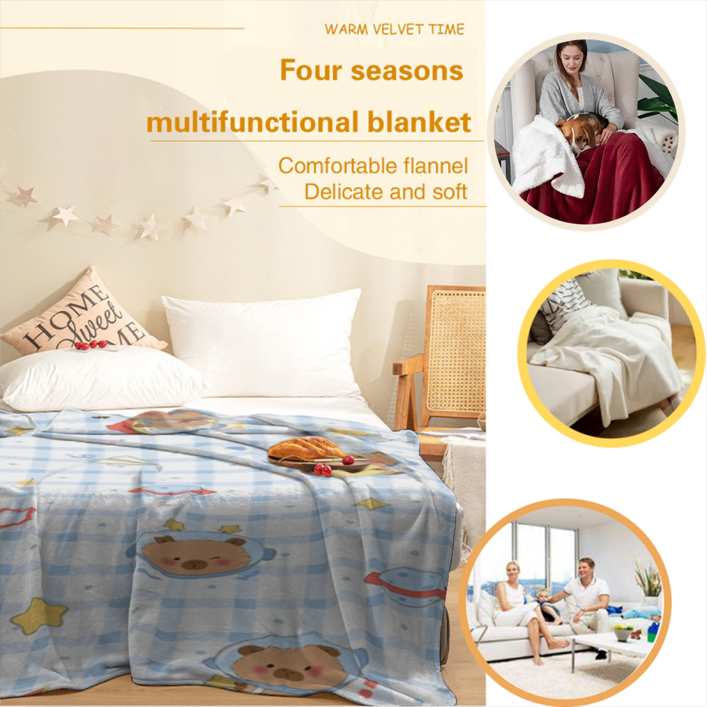 Abstract Contemporary Throw Blanket ¨C Colorful Graphic Printed Cozy Blanket