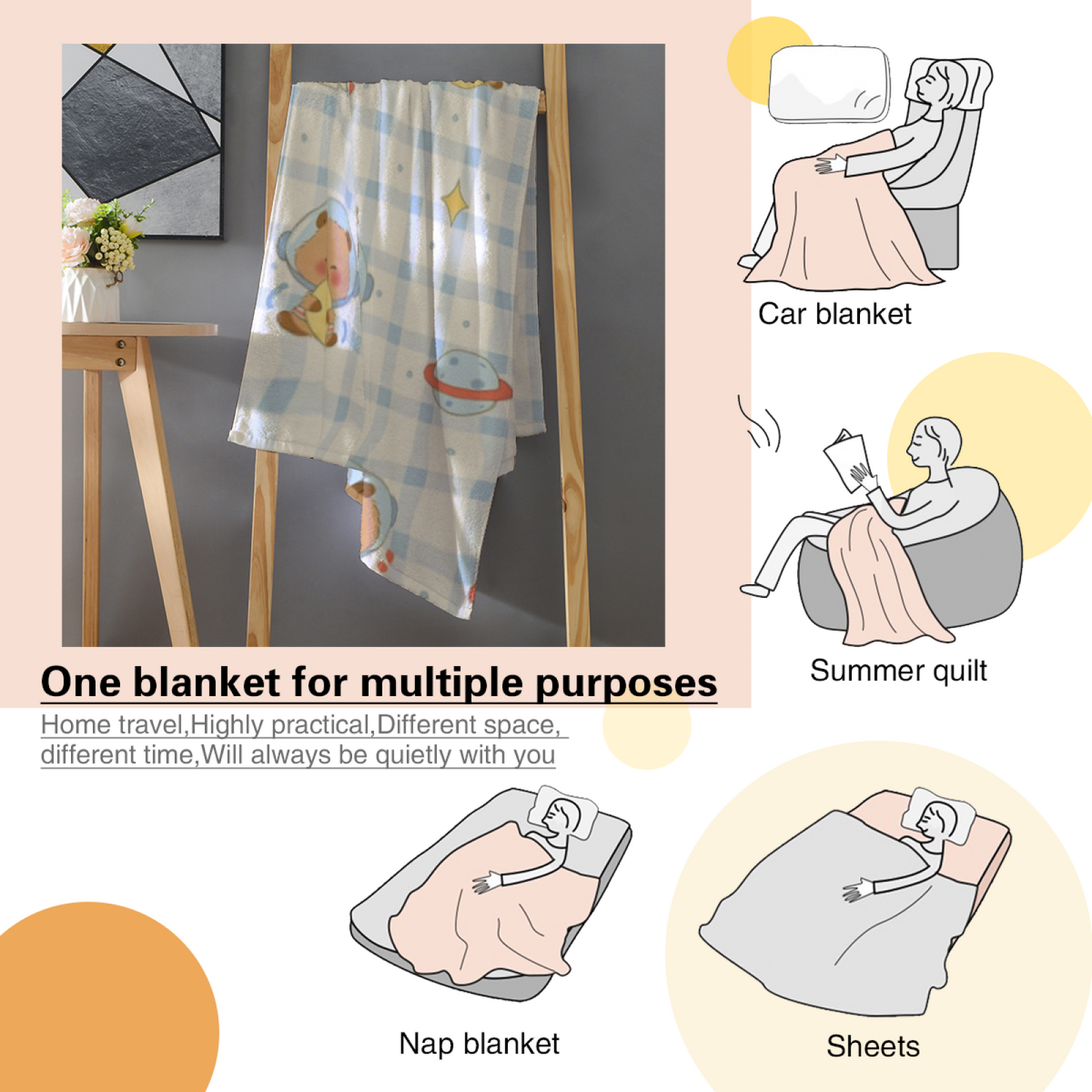 Abstract Contemporary Throw Blanket ¨C Colorful Graphic Printed Cozy Blanket
