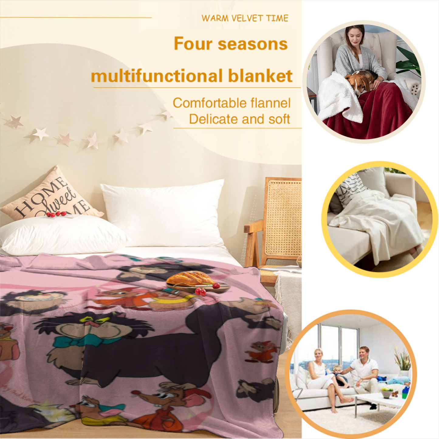 Colorful Decorative Pattern Throw Blanket ¨C Stylish Modern Cozy Home Blanket