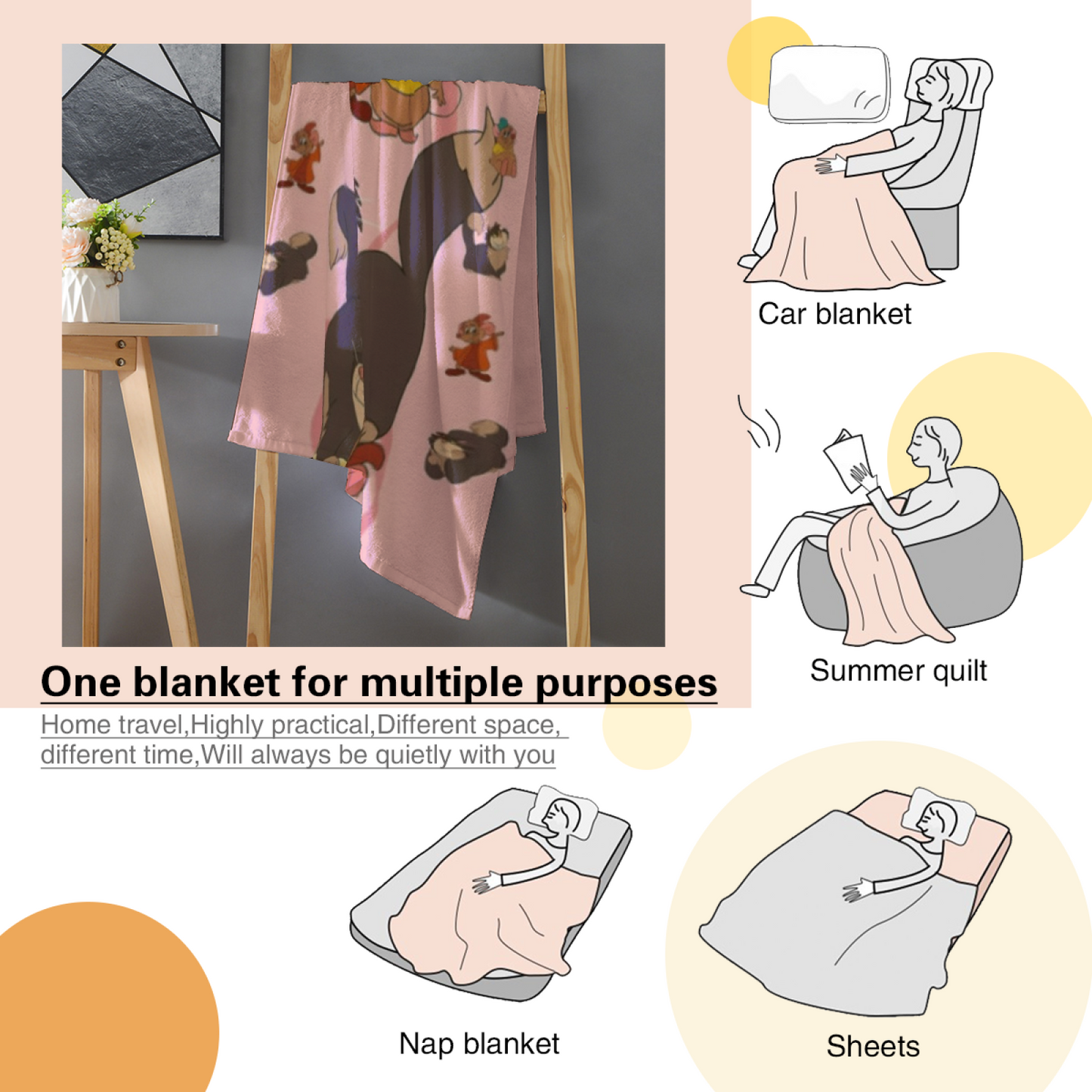 Colorful Decorative Pattern Throw Blanket ¨C Stylish Modern Cozy Home Blanket