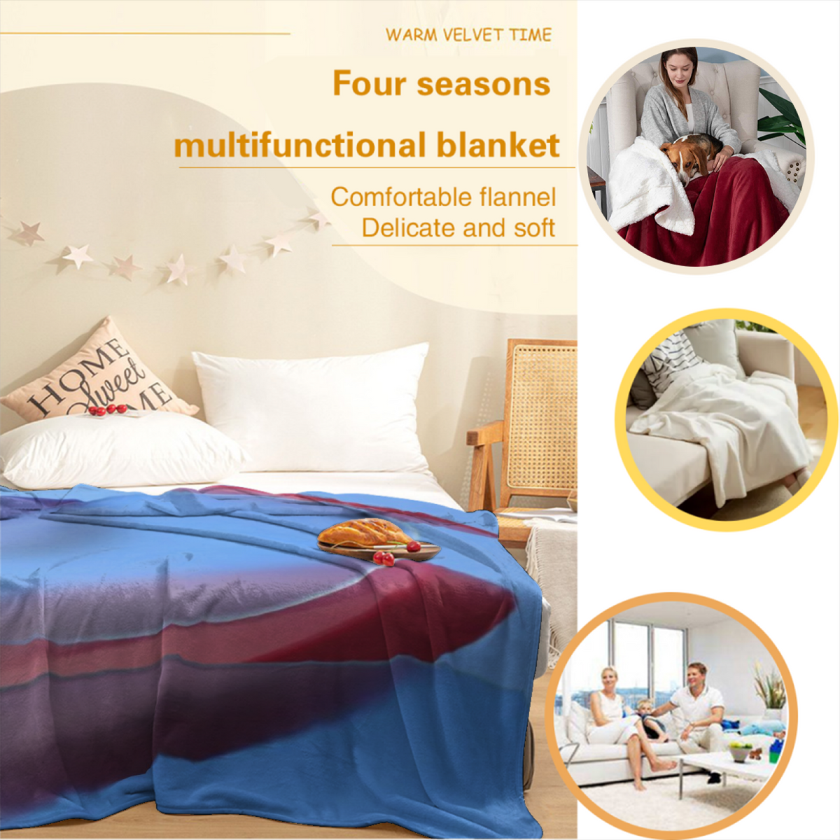 Copper & Mirage Playful Graphic All-Season Flannel Blanket