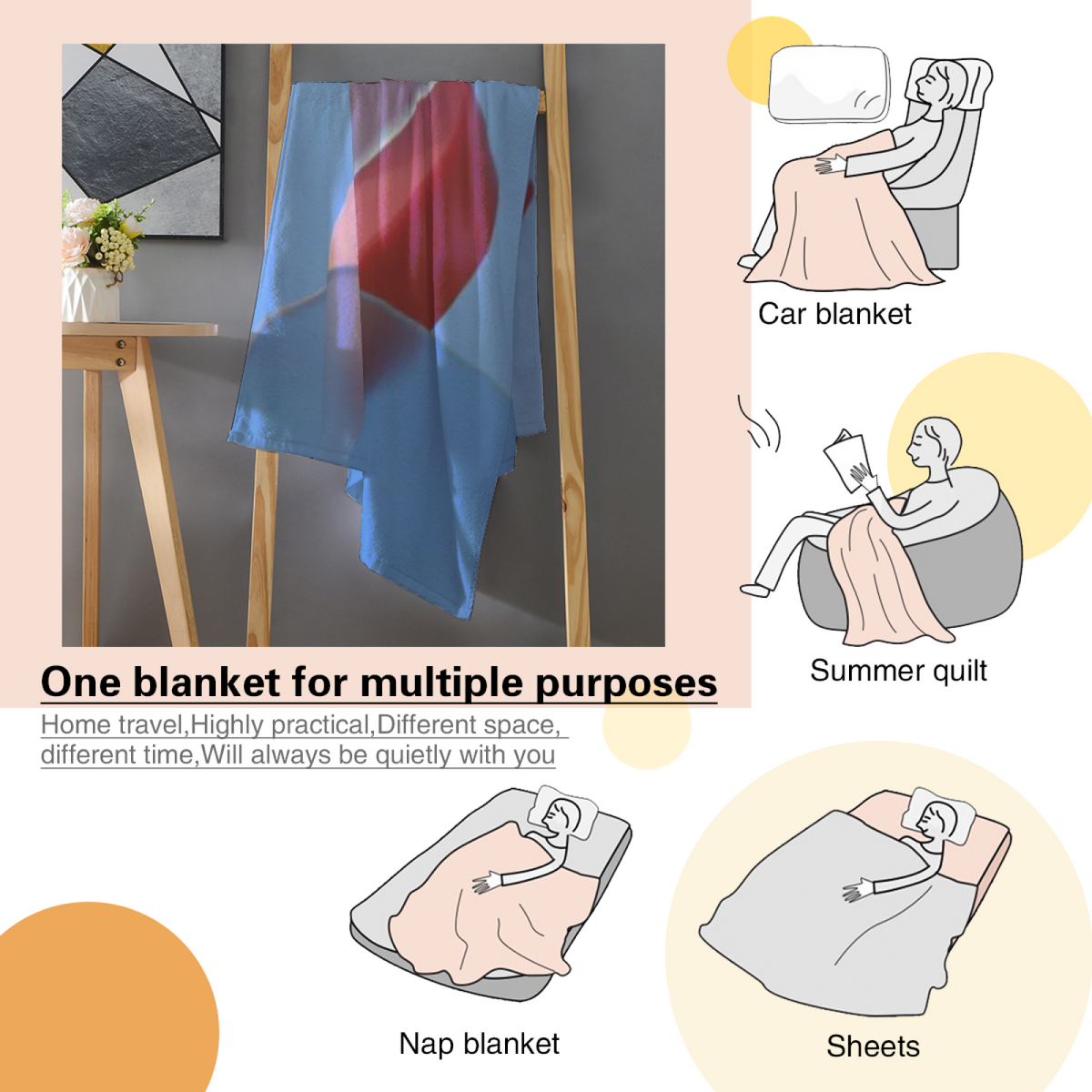 Copper & Mirage Playful Graphic All-Season Flannel Blanket