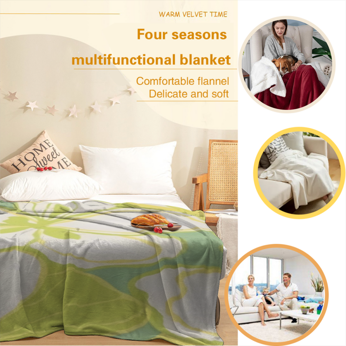Dawn Muse Pastel Multicolor Art Soft Flannel Blanket