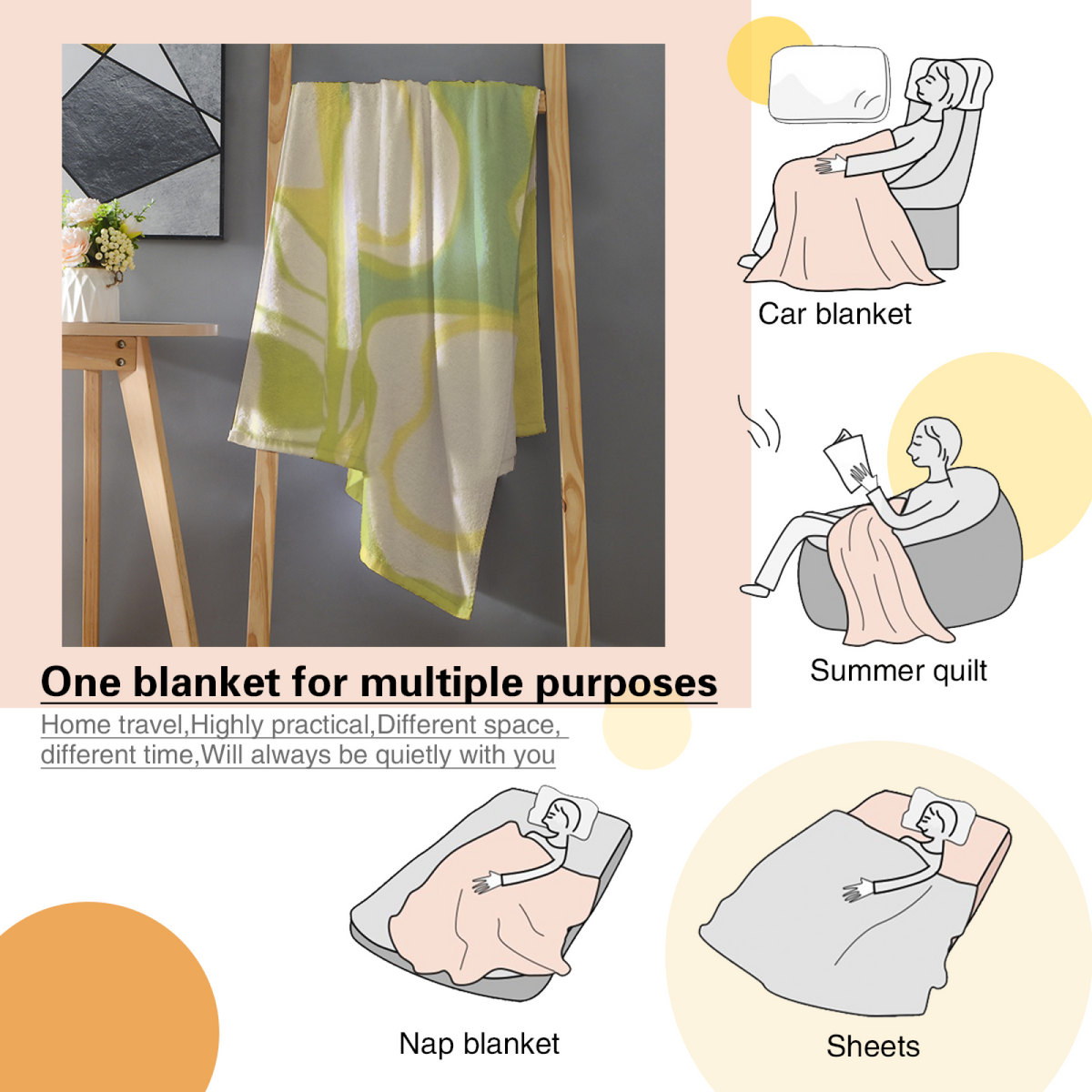 Dawn Muse Pastel Multicolor Art Soft Flannel Blanket
