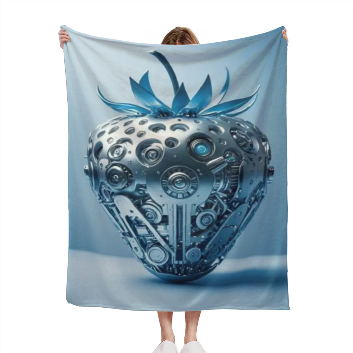Moonbeam Meadow Muted Sage Art Decorative Flannel Blanket